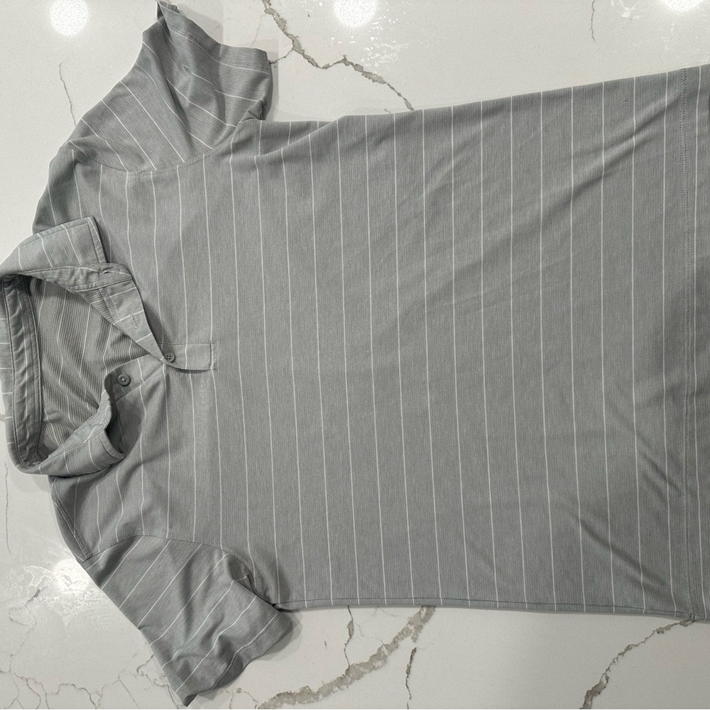 Gray Striped Men’s Polo Shirt